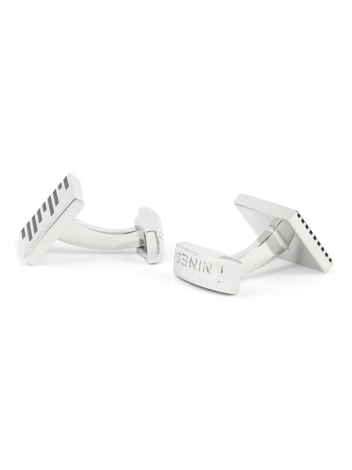 Black striped cufflinks - Saint Briac