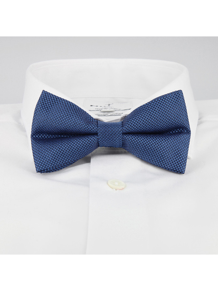 Steel Blue Semi Plain Bow Tie in Silk
