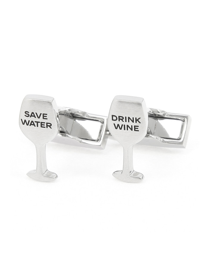 Drink Wine Save Water cufflinks
