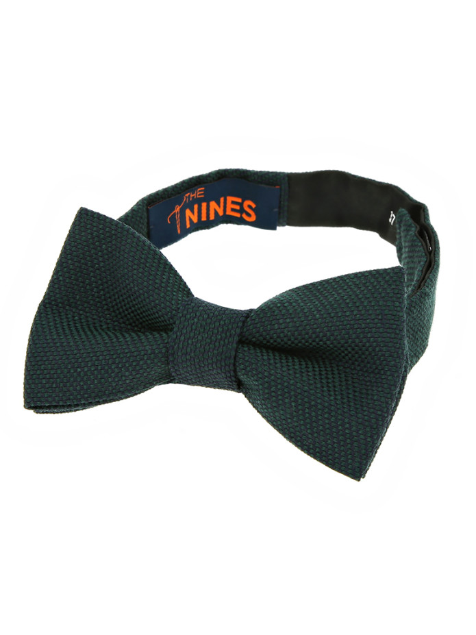 Green bow tie in silk and wool