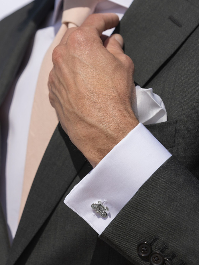 Sterling Silver Bicycle Cufflinks - Tourmalet