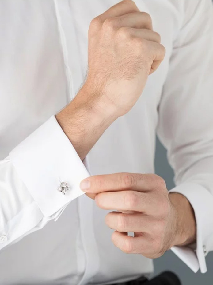 Silver nautical knot cufflinks - Champs Elysées