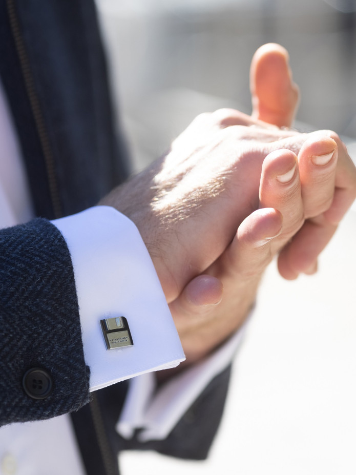 Floppy disk cufflinks