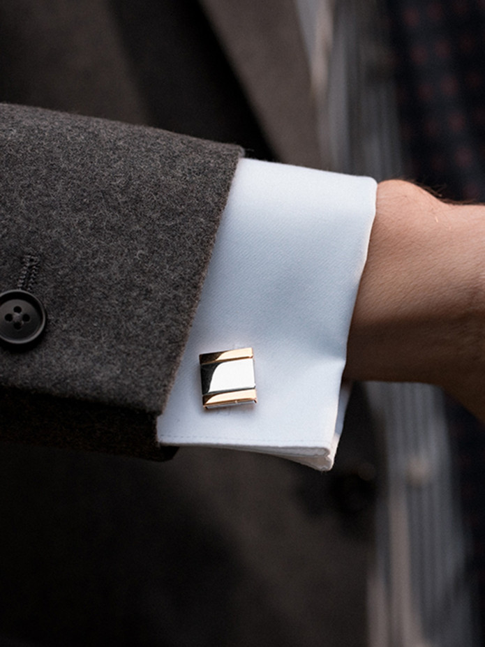 Gold and Silver Square Cufflinks - Minkebe - The Nines