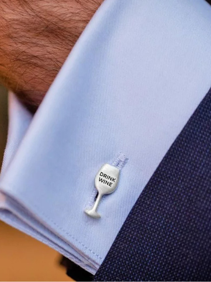 "Drink Wine Save Water" cufflinks - The Nines