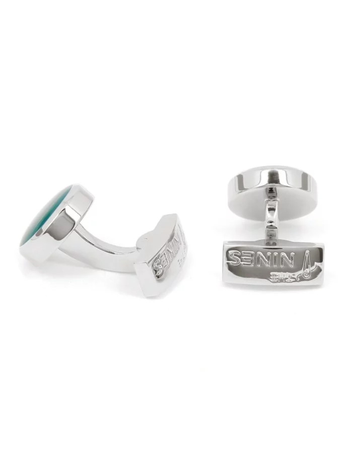 Round thyme green cufflinks - Montreux II