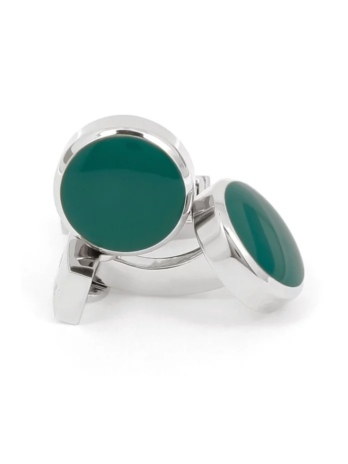 Round thyme green cufflinks - Montreux II