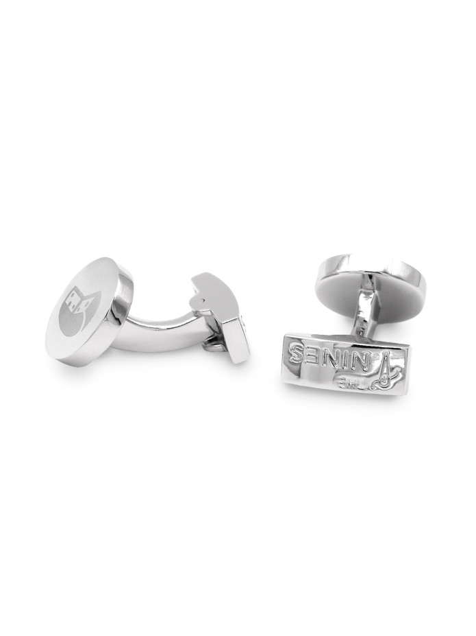 Silver cheese cufflinks