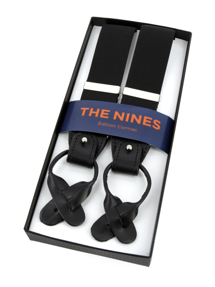 Black men's suspenders with buttons