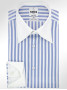 French collar shirt with light blue stripes
