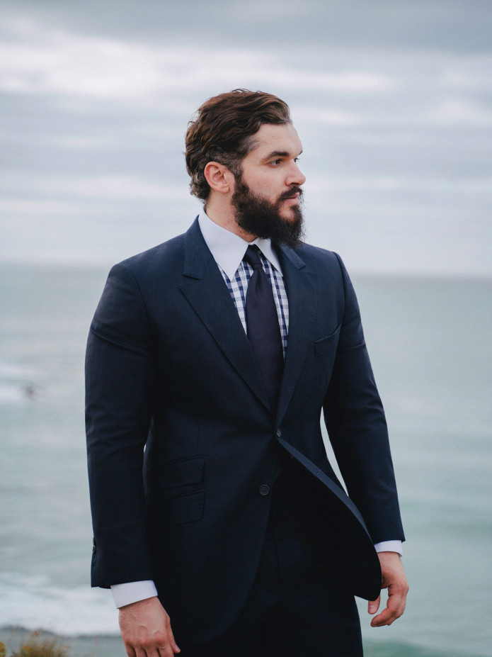 Dark blue tie in silk Côme