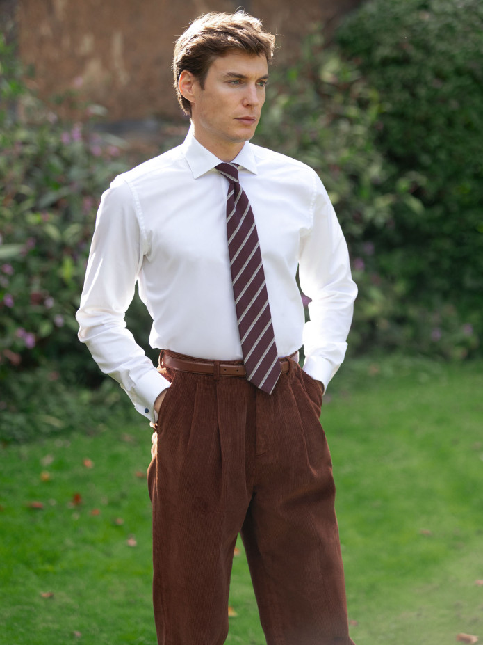 High-waisted corduroy trousers in cognac - Faro