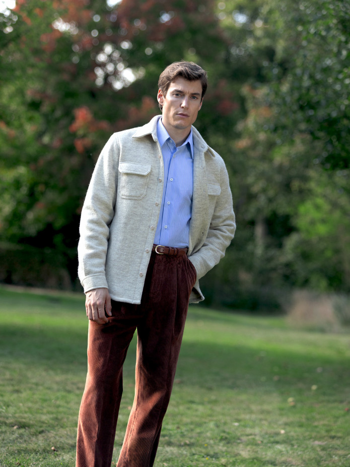 High-waisted corduroy trousers in cognac - Faro