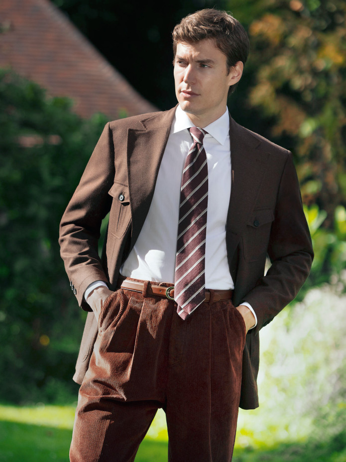 High-waisted corduroy trousers in cognac - Faro