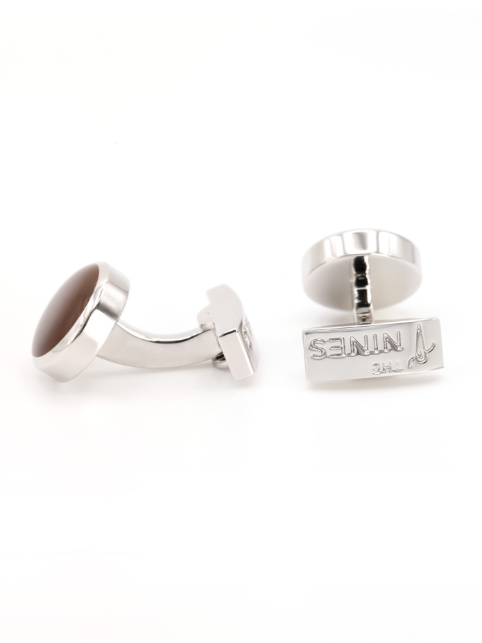Round brown cufflinks Montreux II