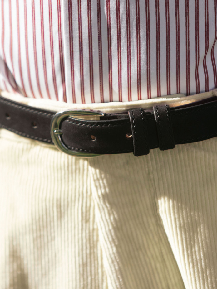 Thin black nubuck belt - The Nines
