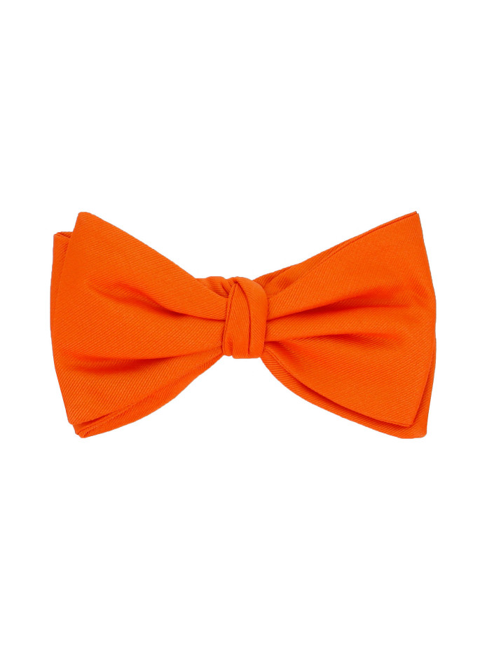 Orange bow tie in silk Côme