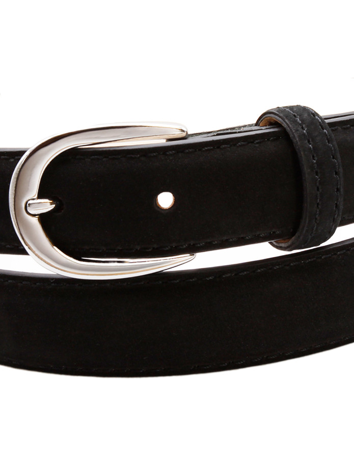 Thin black nubuck belt - Gab