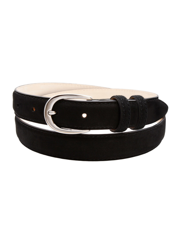 Thin black nubuck belt - Gab