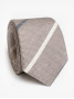 Beige Linen Tie with Stripes