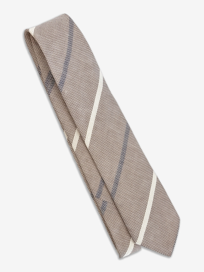 Linen Tie Beige Striped