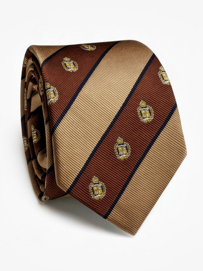 Club Tie Brown And Beige Pattern