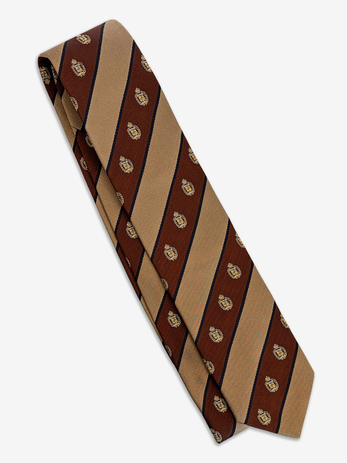 Club Tie Brown And Beige Pattern
