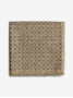 Beige wool suit pocket square with small patterns