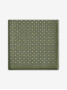 Green wool suit pocket square with small patterns