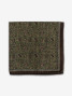 Green wool pocket square with paisley patterns