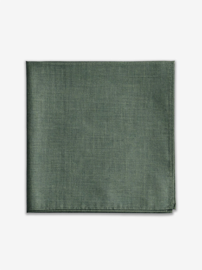 Pocket Square Cedar Green Silk Bari