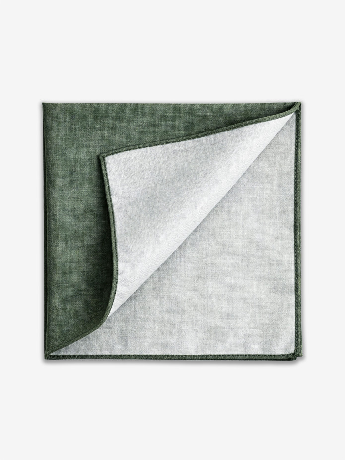 Pocket Square Cedar Green Silk Bari