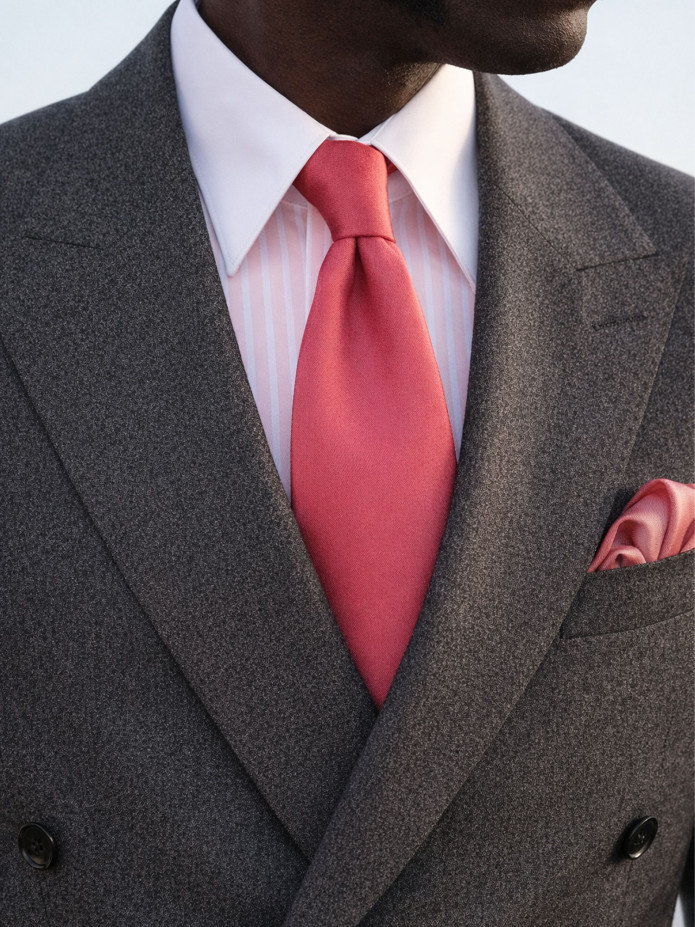 Solid Garnet Linen Tie
