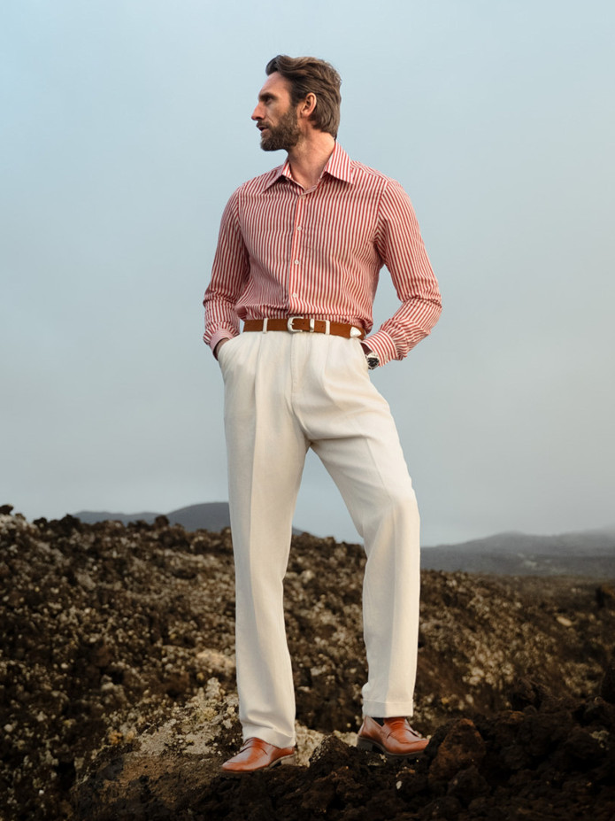 High-waisted ecru pants - Faro