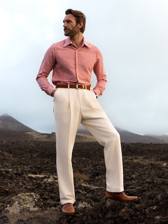 High-waisted ecru pants - Faro