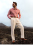 Ecru high-waisted pants - Faro