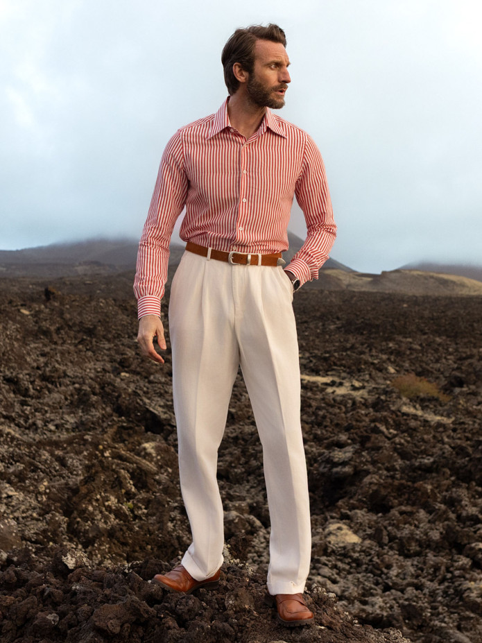 High-waisted ecru pants - Faro
