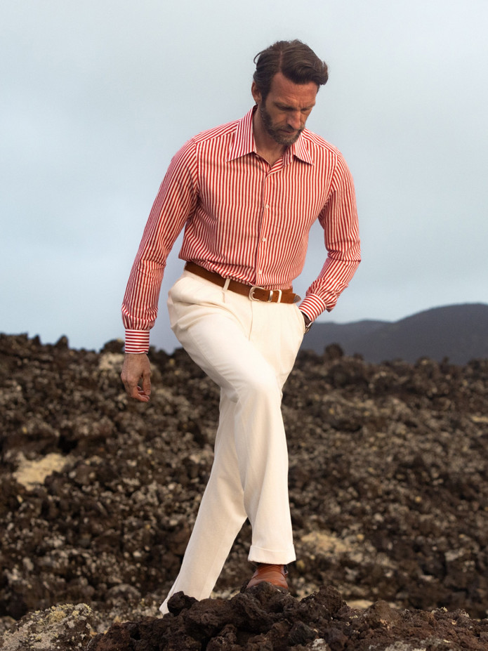 High-waisted ecru pants - Faro