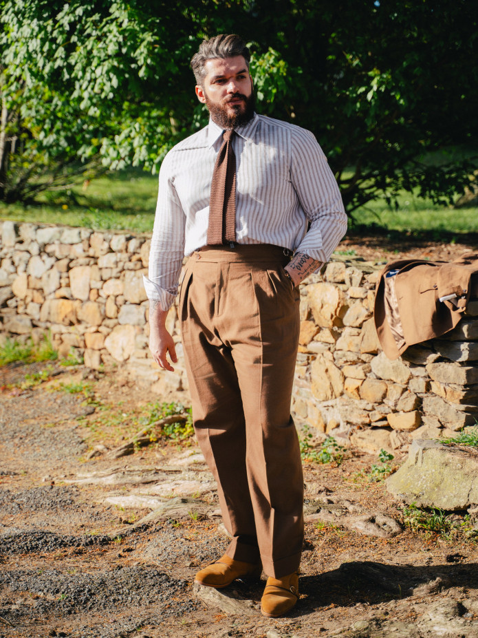 Brown High-Waisted Trousers - Litha