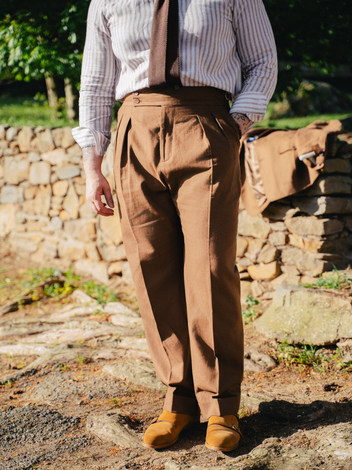 Brown High-Waisted Trousers - Litha