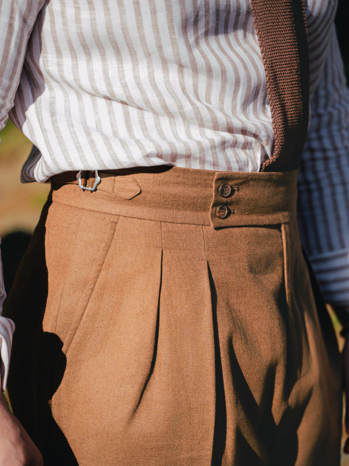 Brown High-Waisted Trousers - Litha