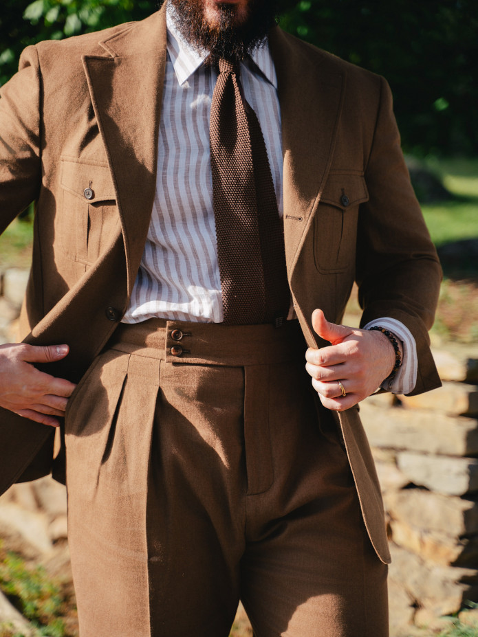 Brown High-Waisted Trousers - Litha