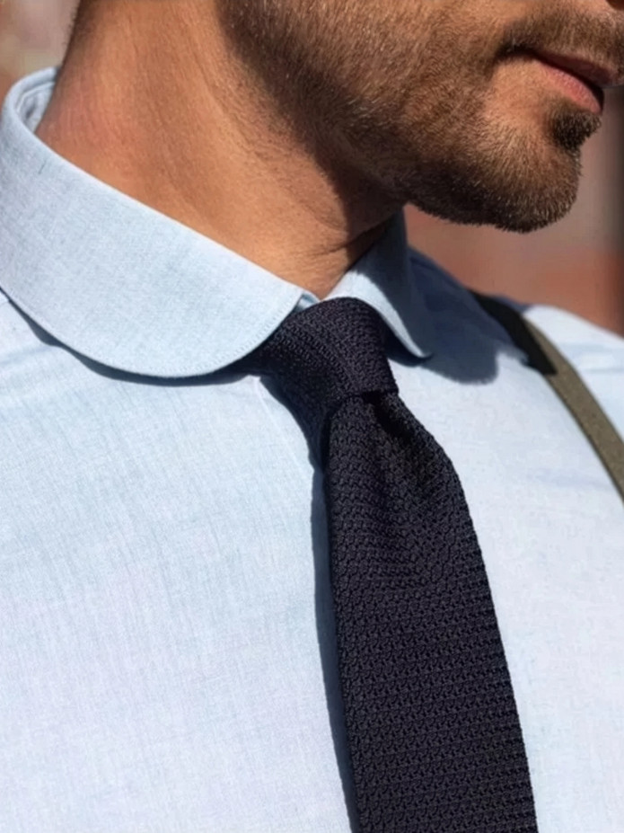 Navy blue grenadine silk The Nines tie Grenadines III
