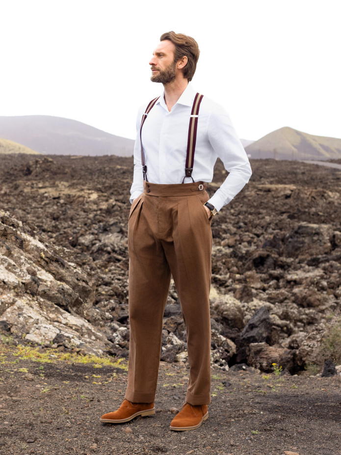 Brown High-Waisted Trousers - Litha