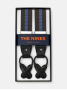 Men\'s Striped Brown and Blue Button Suspenders