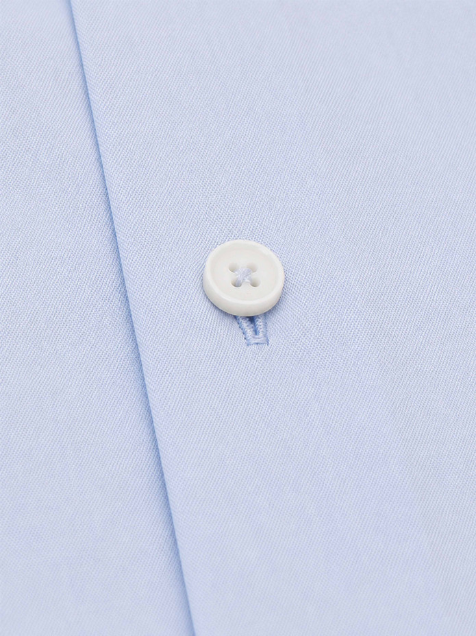 Blue shark collar shirt with French cuffs