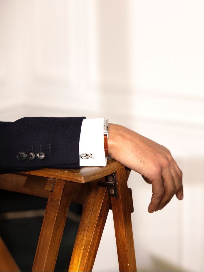 Sterling silver love knot cufflinks
