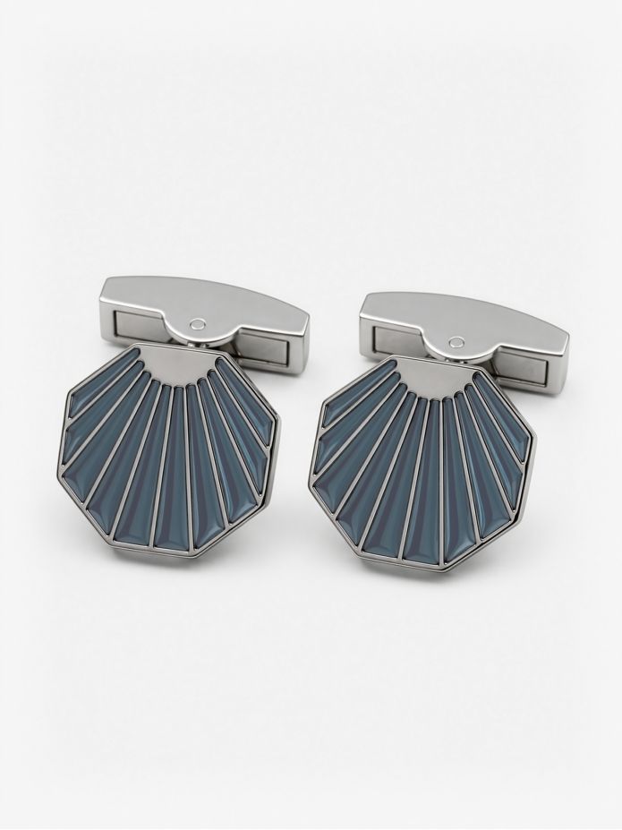 Art Déco Teal Blue Cufflinks - Compostelle