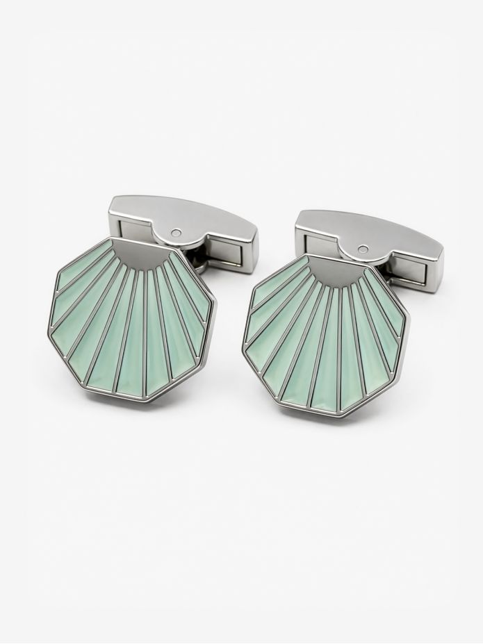 Art Déco Seafoam Green Cufflinks - Compostelle