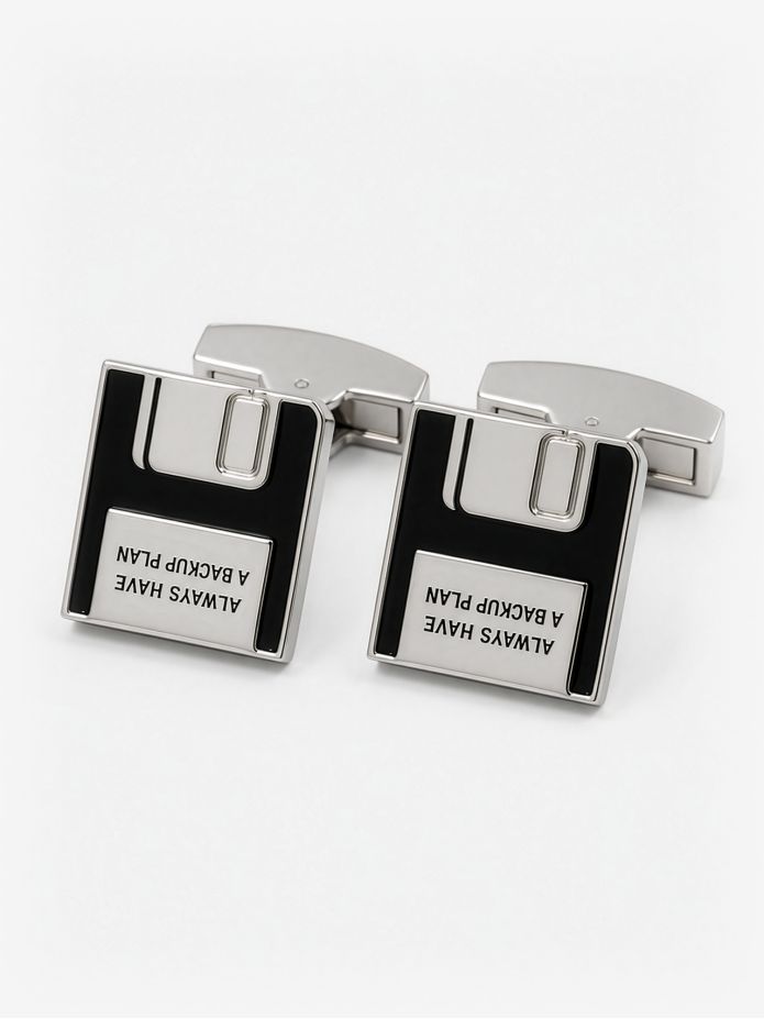 Floppy disk cufflinks